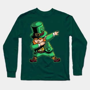 Dabechaun Dabbing Leprechaun St Patrick Day Shirt March 17th II Long Sleeve T-Shirt